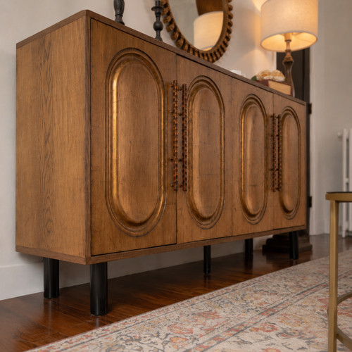 Antique 4 door sideboard - antique,
