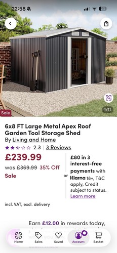 6x8 large metal apex - ft,