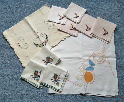 Vintage table linens napkins - vintage,