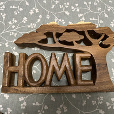 Wooden Carved Home Tree Decoration Standing Sign