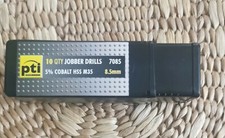 PTI JOBBER DRILLS, SET OF 10, 5%COBALT HSS, M35, 8.5MM, 7085