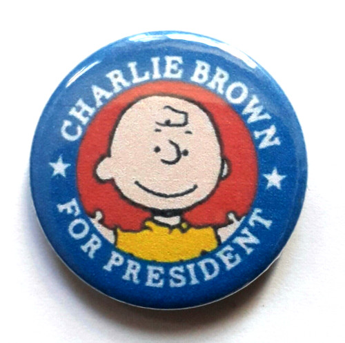 25mm badge charlie - of, brown