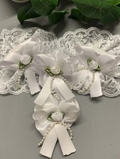 Romany/Spanish Frilly Socks Size 12-3 White Lace And A White Bows & 2 Bobbles