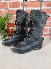 DR MARTENS 12107 BLACK MID CALF BOOTS UK 8 EU 42 TRIUMPH AIMILITA WOMENS LACE UP
