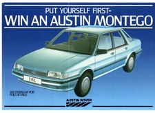 Win An Austin Montego Competition 1984 UK Market Single Sheet Brochure 