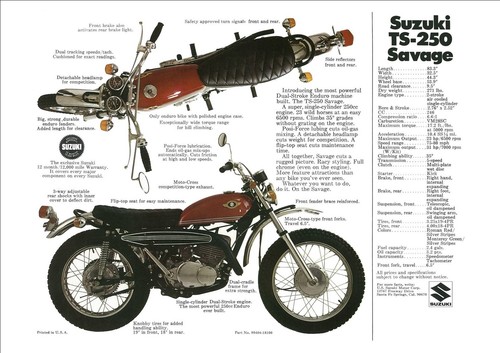 Suzuki brochure ts250 savage - suzuki,