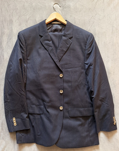 Indochino navy pinstripe wool - indochino,