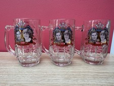 Three Charles and Diana Half Pint Glasses Excellent Condition