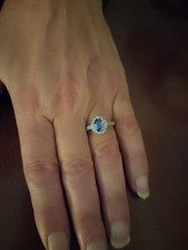 1ct Tanzanite & Platinum Ring, Clarity VVS, Colour AAA