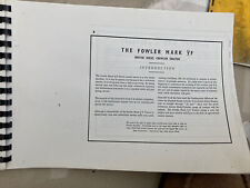 Fowler of Leeds Crawler Tractor Mark VFA Instruction Service Manual 55 Pages