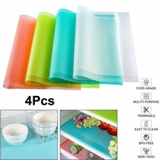 4X Waterproof Washable Mat Shelf Fridge Liner Sheets White Pad Drawer Kitchen UK