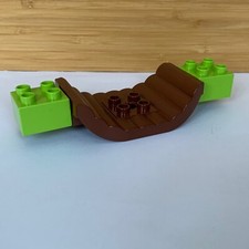 Lego Duplo Brown Log Suspension Bridge with Lime Green Support Bricks
