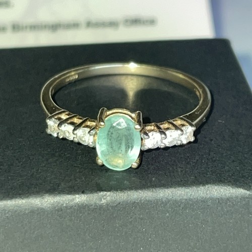 9ct gold zambian emerald - gold,