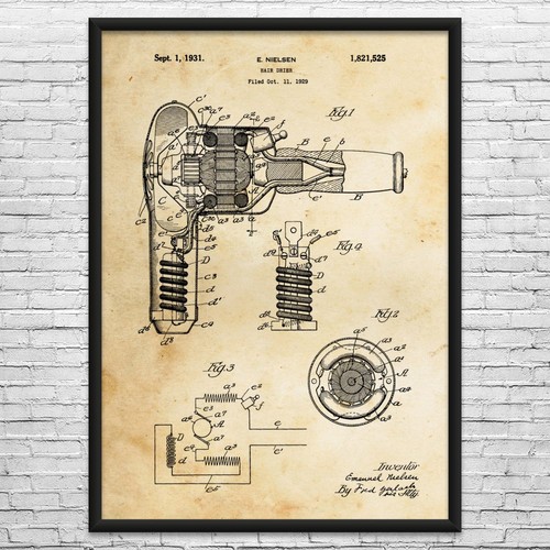 Electric hair dryer patent - electric,