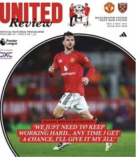 Manchester Man United Utd vs West Ham 2025/26 FA Premier League Programme 