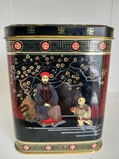 VINTAGE ORIENTAL TEA CADDY TIN