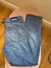 HUGO BOSS MENS JONAH STRAIGHT FIT MID WASH BLUE JEANS HUGO SZ 32/32 BNWT RRP £99