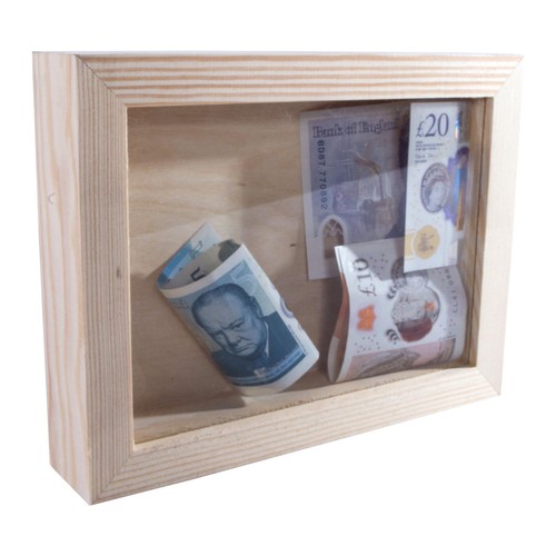 Wooden money box glass - wooden,