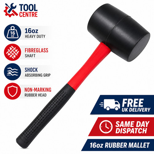 16oz rubber mallet hammer - 16oz,