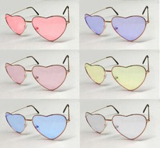 Heart Shape Glasses Sunglasses Shades 60s 70s Hippy Lennon Fancy Dress Festival 