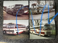 Amateur Vintage Various Coach Photos x 4 Details On Rear Ford & Bedford U.K.