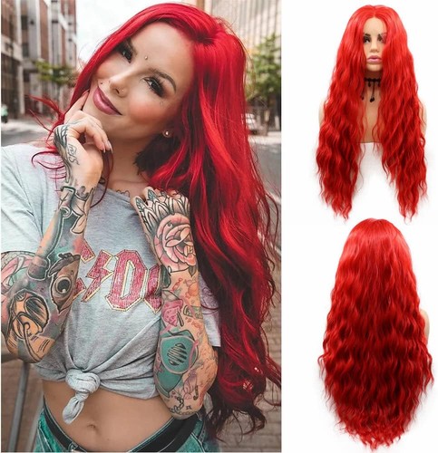 Mermaid red wig long water - mermaid,