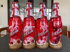 4 Coca Cola Coke bottles empty World Cup 2002 Korea Japan Beckham Owen Ferdinand