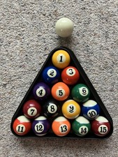 Pool balls and triangle for