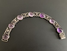 Early Evald Nielsen silver and amethyst bracelet
