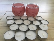 Glade Tea Light Holders Empty x 2 plus 18 Tealight candles Recycling