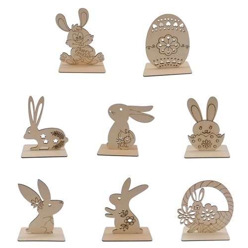 Wooden easter bunny ornament - wooden,