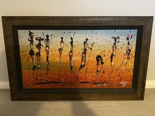 African abstract acrylic - african,