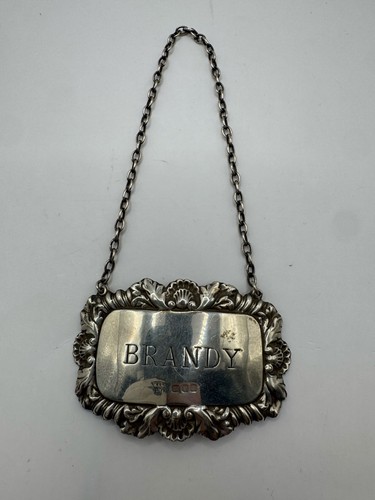 Sliver brandy decanter - brandy, label