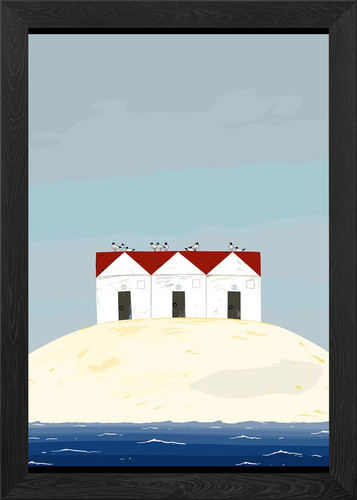 Beach huts island with - beach,