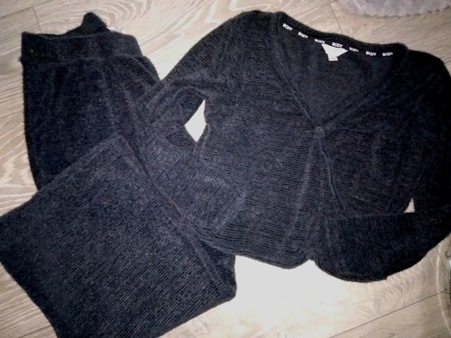 Wrap top black grey - top, black/