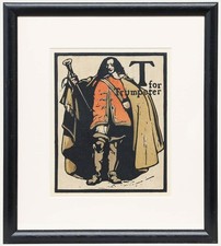 Sir William Nicholson (1872-1949)-Early 20th Century Lithograph, T for Trumpeter
