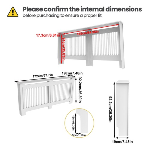 100 92cm high radiator - high, cover