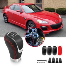 For Mazda RX-8 Leather Manual Gear Stick Shift Knob Shifter Lever Head 5/6 Speed