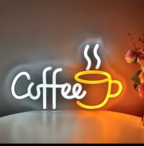 Coffee with cup led - with, neon