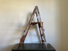 Vintage Artist Studio Wooden Step Ladders Distressed Salvage Art Prop