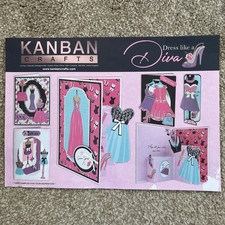 Kanban Dress Like a Diva Kit BNIP but Incomplete - toppers, cards, envelopes +