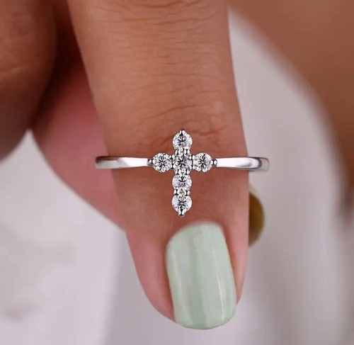Stunning crystal cross ring - cross,