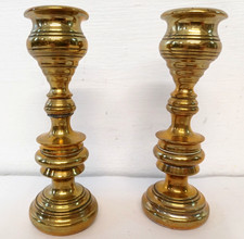Antique brass candlesticks - antique,