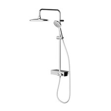 Bathroom Thermostatic Mixer Shower Chrome 3 Spray Pattern Round Twin Head