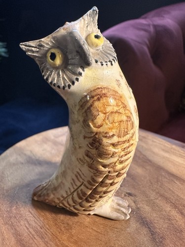 Vintage handmade ceramic owl - vintage,