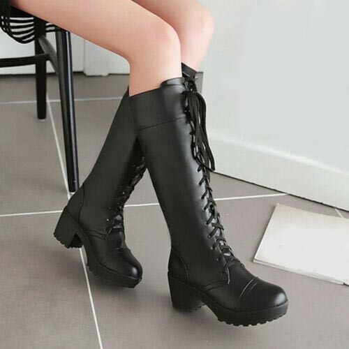 Womens lace knee - high, boots