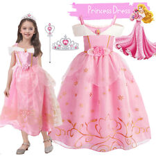Girls Kids Princess Aurora Costume Cosplay Tulle Fancy Dress up Party Birthday