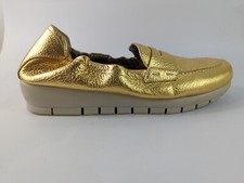 Aerosoles Gold Leather Slip On Shoes UK 7