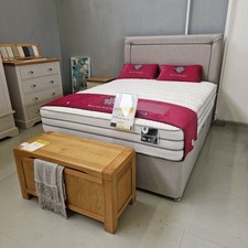 Shire Beds Light Grey Fabric Bed Set with Lunar 1000 Mattress RRP£998