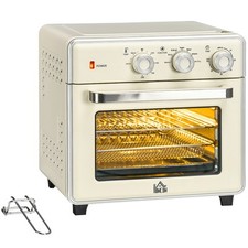 HOMCOM 20L Mini Oven with Adjustable Temperature, 60 Min Time 1400W, Cream